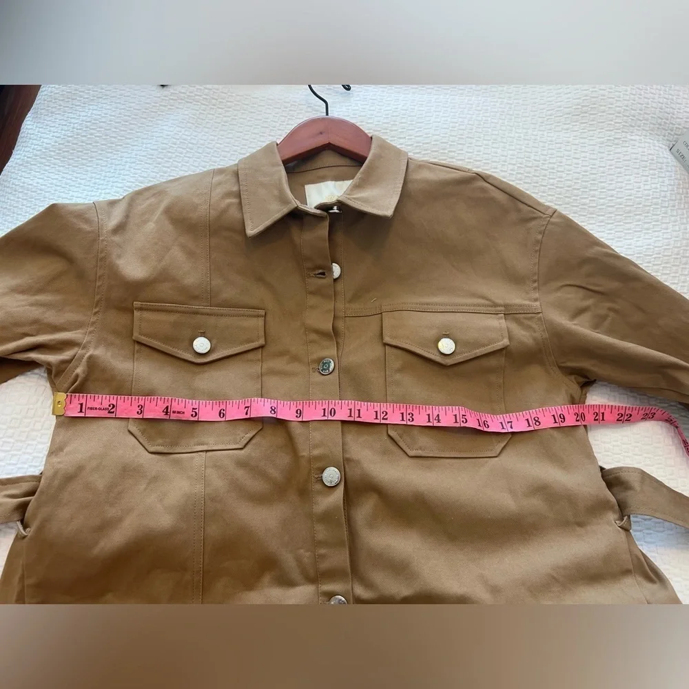 Maje Belted Shirt Jacket in Camel Size US S
